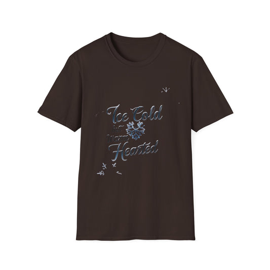Crystalline Emotions: Winter Typography Design, Metallic Snowflake Graphic---Cozy Reader T-Shirt