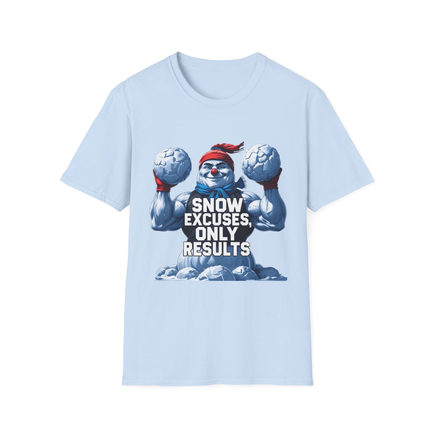 Snow Excuses: Winter Fitness Motivation, Muscular Snowman Illustration---Cozy Reader T-Shirt