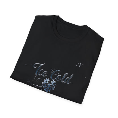 Crystalline Emotions: Winter Typography Design, Metallic Snowflake Graphic---Cozy Reader T-Shirt