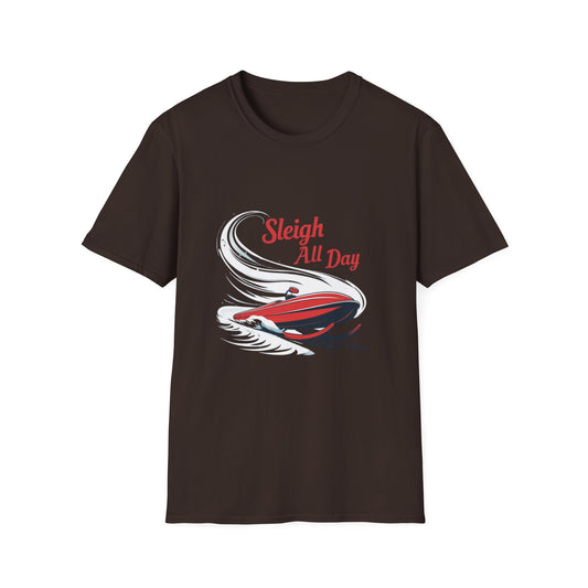 Sleigh Velocity: Graphic Motion Design, High-Speed Holiday Illustration---Cozy Reader T-Shirt