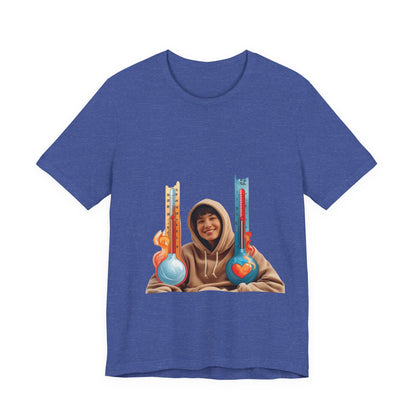 Photo Portrait Tee with Colorful Guitar Heart Graphics