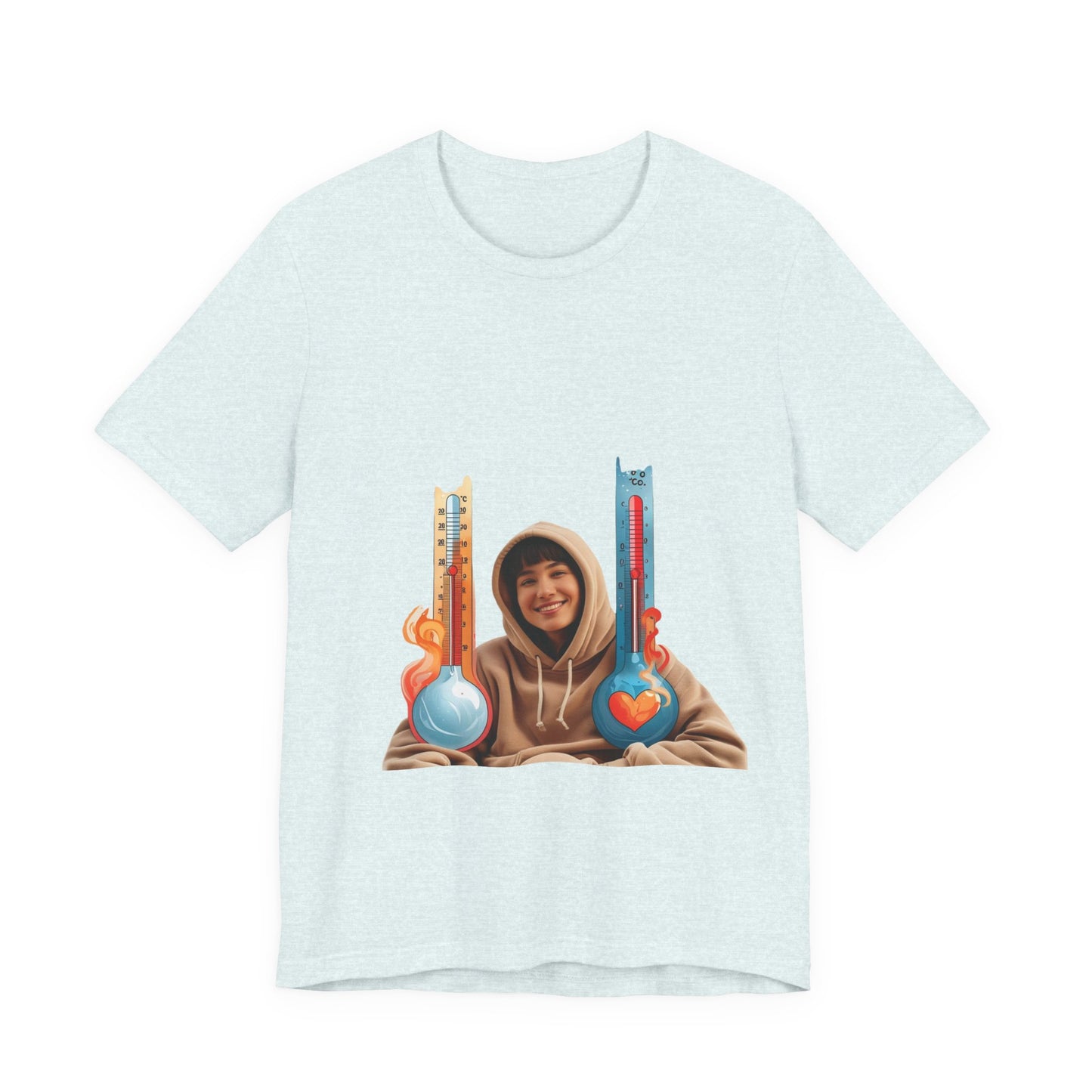 Photo Portrait Tee with Colorful Guitar Heart Graphics