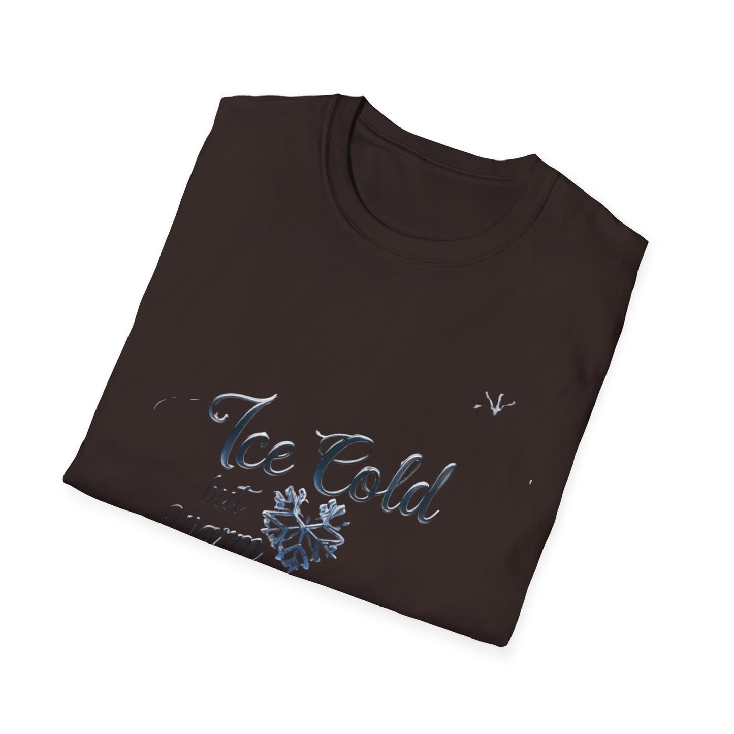 Crystalline Emotions: Winter Typography Design, Metallic Snowflake Graphic---Cozy Reader T-Shirt