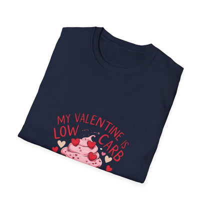 My Valentine is Low Card: Valentine's Day Cupcake Design, Hand-Drawn Illustration Style, Romantic Dessert Artwork-- Valentines Gift Tee