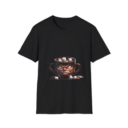 Marshmallow Mug Mayhem: Angry Ceramic Character, Whimsical 3D Illustration---Cozy Reader T-Shirt