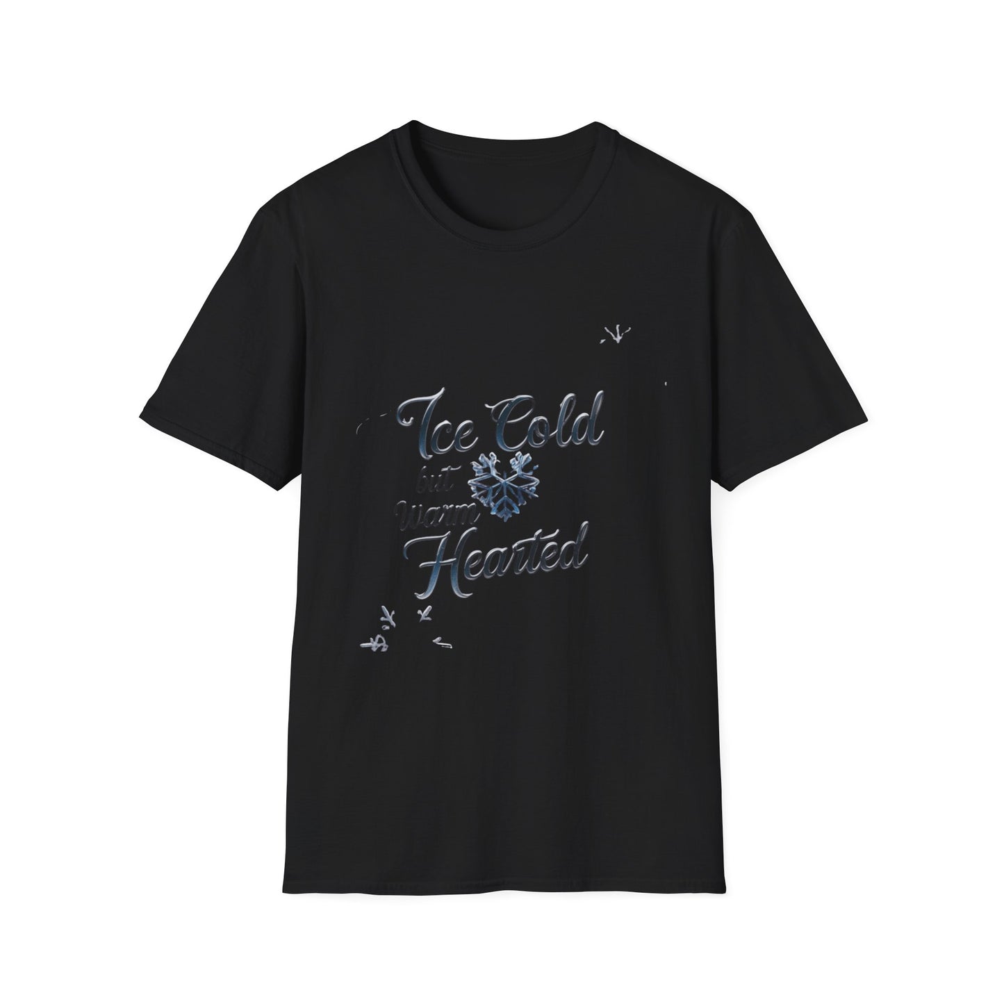 Crystalline Emotions: Winter Typography Design, Metallic Snowflake Graphic---Cozy Reader T-Shirt