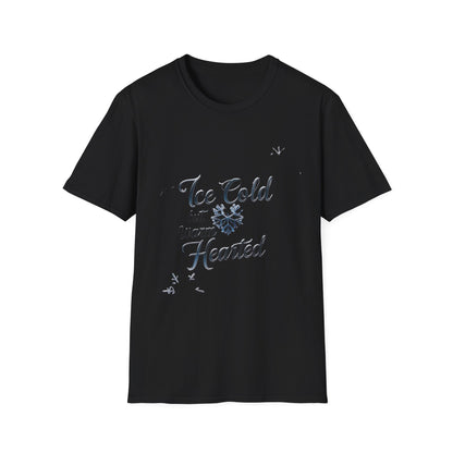 Crystalline Emotions: Winter Typography Design, Metallic Snowflake Graphic---Cozy Reader T-Shirt