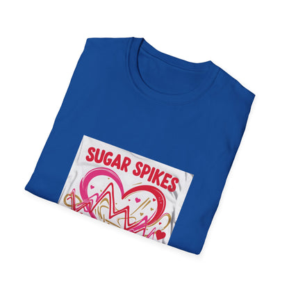 Sugar Spikes You're In: Love Heartbeat Design, Romantic Valentine's Day Apparel Graphic-- Valentines Gift Tee