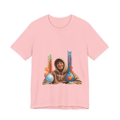 Photo Portrait Tee with Colorful Guitar Heart Graphics