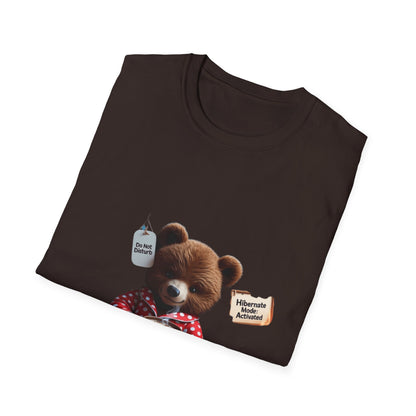Cozy Bear Hibernation: Winter Relaxation Illustration, Cute Teddy Digital Art---Cozy Reader T-Shirt