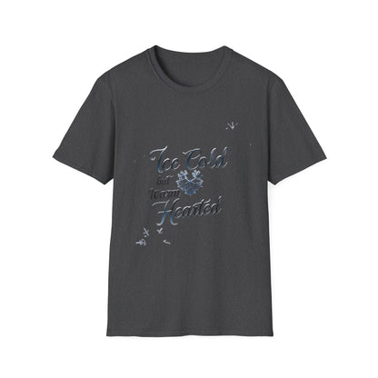 Crystalline Emotions: Winter Typography Design, Metallic Snowflake Graphic---Cozy Reader T-Shirt