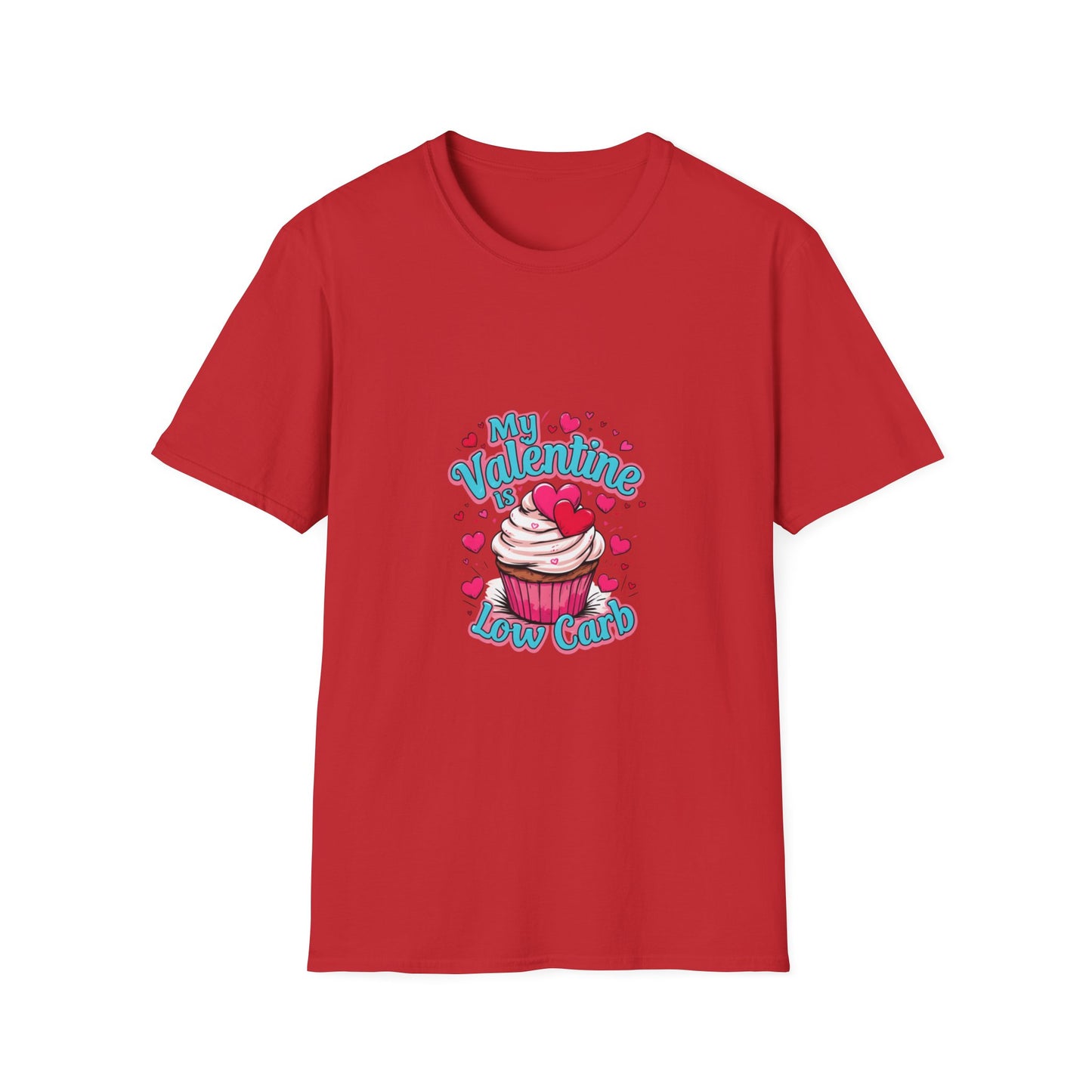 My Valentine is Low Carb: Cupcake Valentine's Day Art, Pop Art Illustration with Heart Design-- Valentines Gift Tee