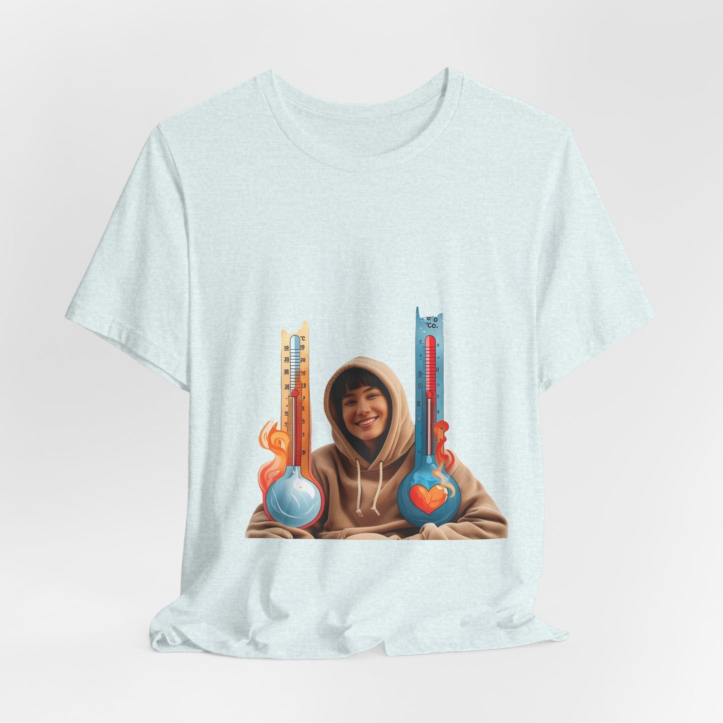 Photo Portrait Tee with Colorful Guitar Heart Graphics