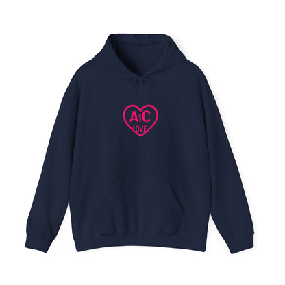 A1 of Love: Heart Typography Design, Technical Blueprint Art, Engineering Romance Illustration-- Valentines Gift Hoodie