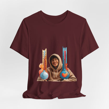 Photo Portrait Tee with Colorful Guitar Heart Graphics
