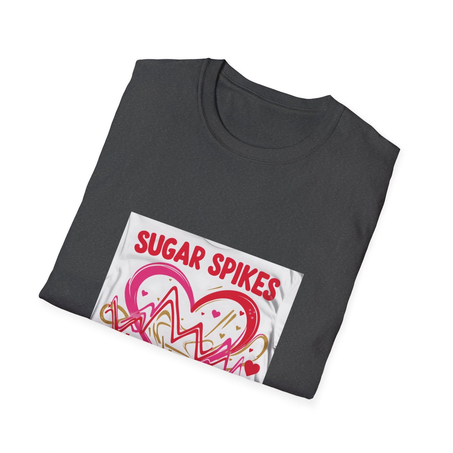 Sugar Spikes You're In: Love Heartbeat Design, Romantic Valentine's Day Apparel Graphic-- Valentines Gift Tee
