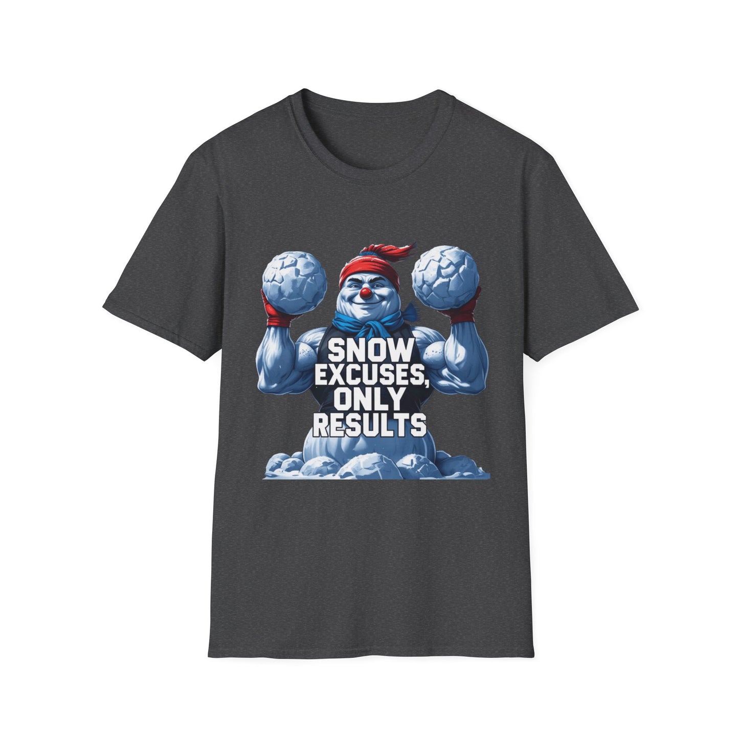Snow Excuses: Winter Fitness Motivation, Muscular Snowman Illustration---Cozy Reader T-Shirt
