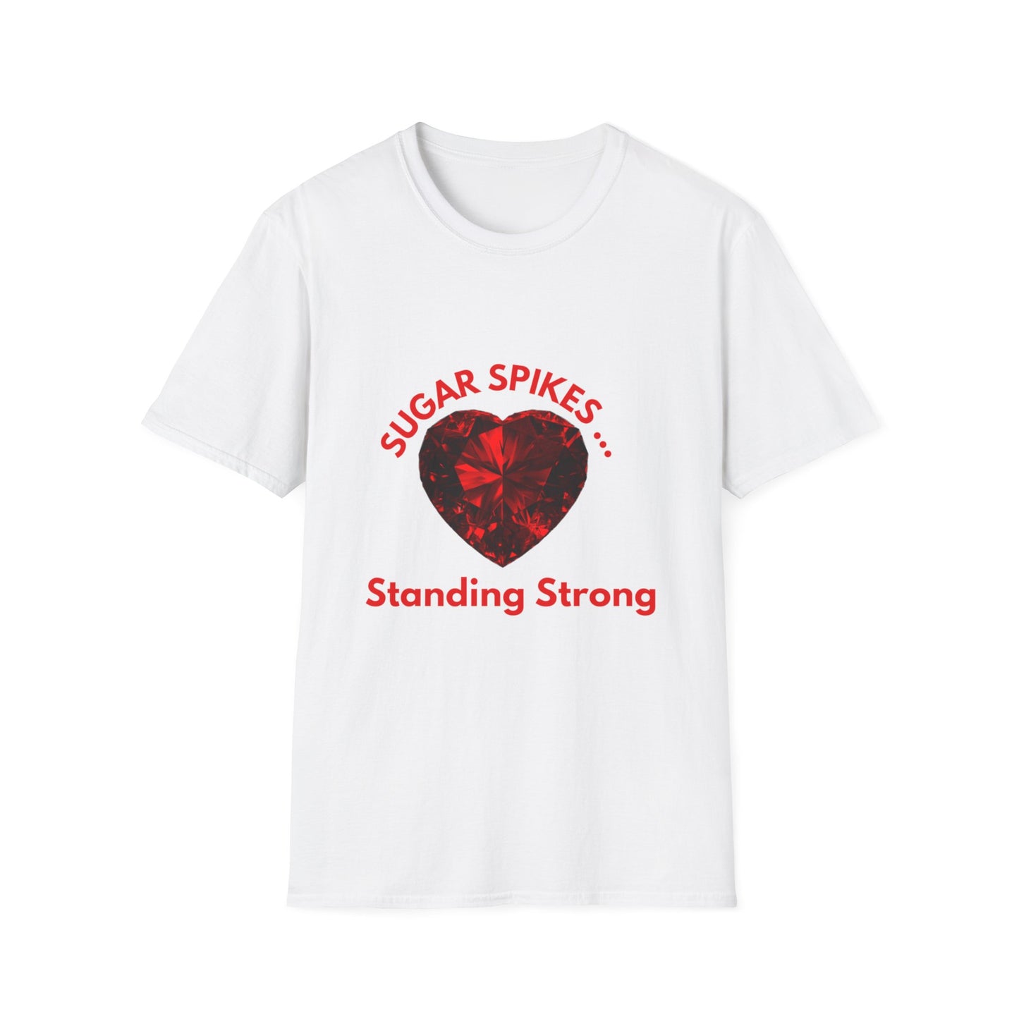 Sugar Spikes Standing Strong: Resilience Symbol Heart Gem, Motivational Diamond Illustration, Strength Awareness Campaign Art--- Valentine Gift Tee