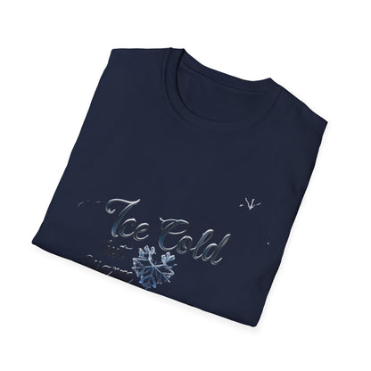 Crystalline Emotions: Winter Typography Design, Metallic Snowflake Graphic---Cozy Reader T-Shirt