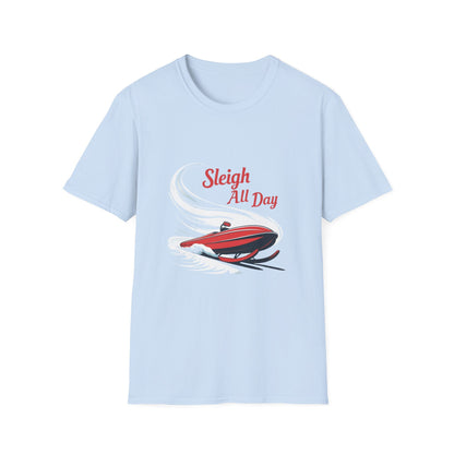 Sleigh Velocity: Graphic Motion Design, High-Speed Holiday Illustration---Cozy Reader T-Shirt