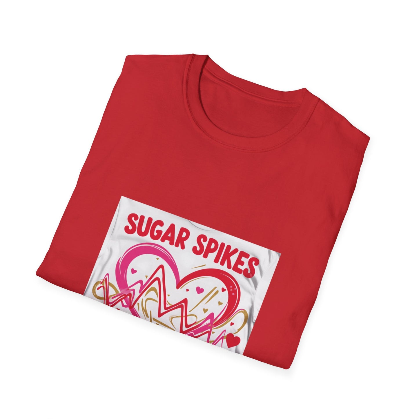 Sugar Spikes You're In: Love Heartbeat Design, Romantic Valentine's Day Apparel Graphic-- Valentines Gift Tee