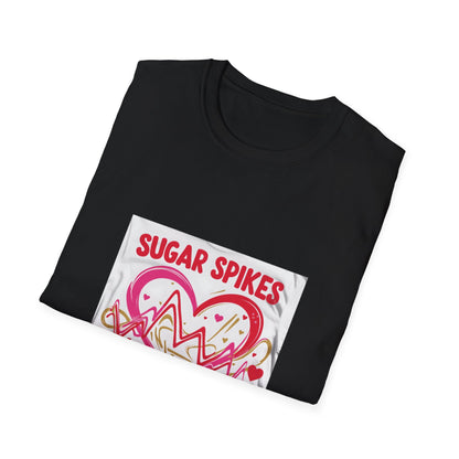 Sugar Spikes You're In: Love Heartbeat Design, Romantic Valentine's Day Apparel Graphic-- Valentines Gift Tee