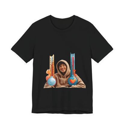 Photo Portrait Tee with Colorful Guitar Heart Graphics