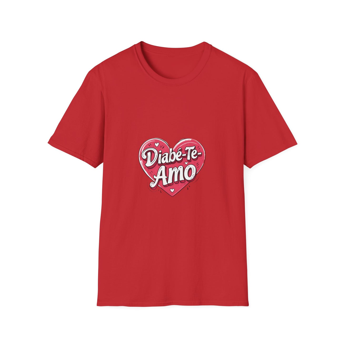 Diablo-Te Amo: Heart-Shaped Love Design, Pop Art Typography, Romantic Graffiti Style Illustration-- Valentines Gift Tee