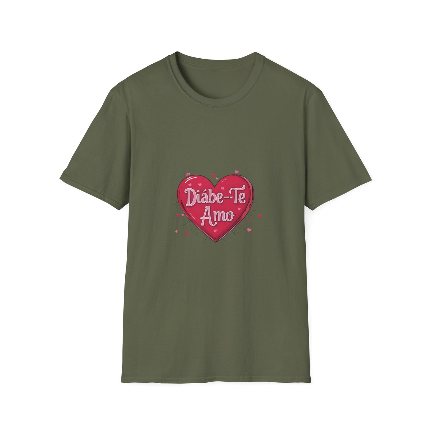 Diabe-Te Amo: Portuguese Love Declaration, Heart-Shaped Typography Art, Romantic Vector Illustration-- Valentines Gift Tee