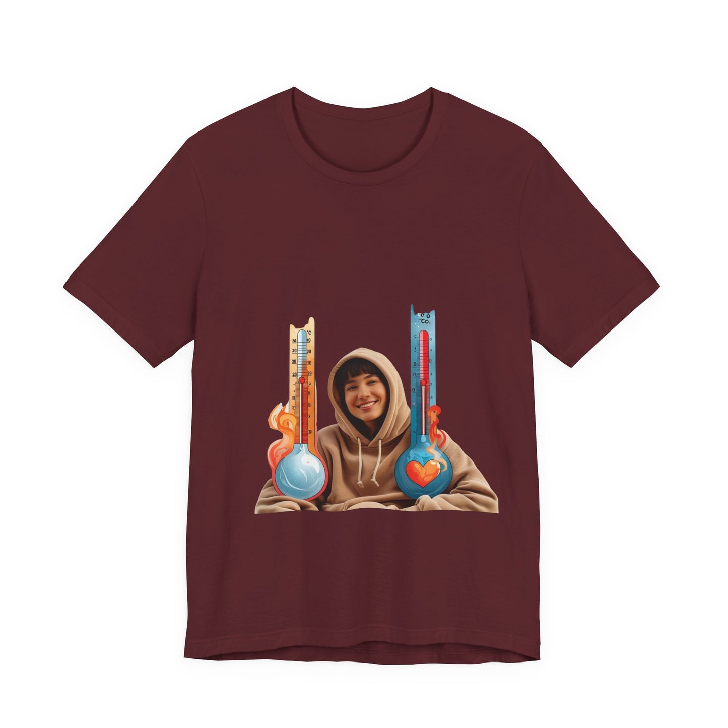 Photo Portrait Tee with Colorful Guitar Heart Graphics