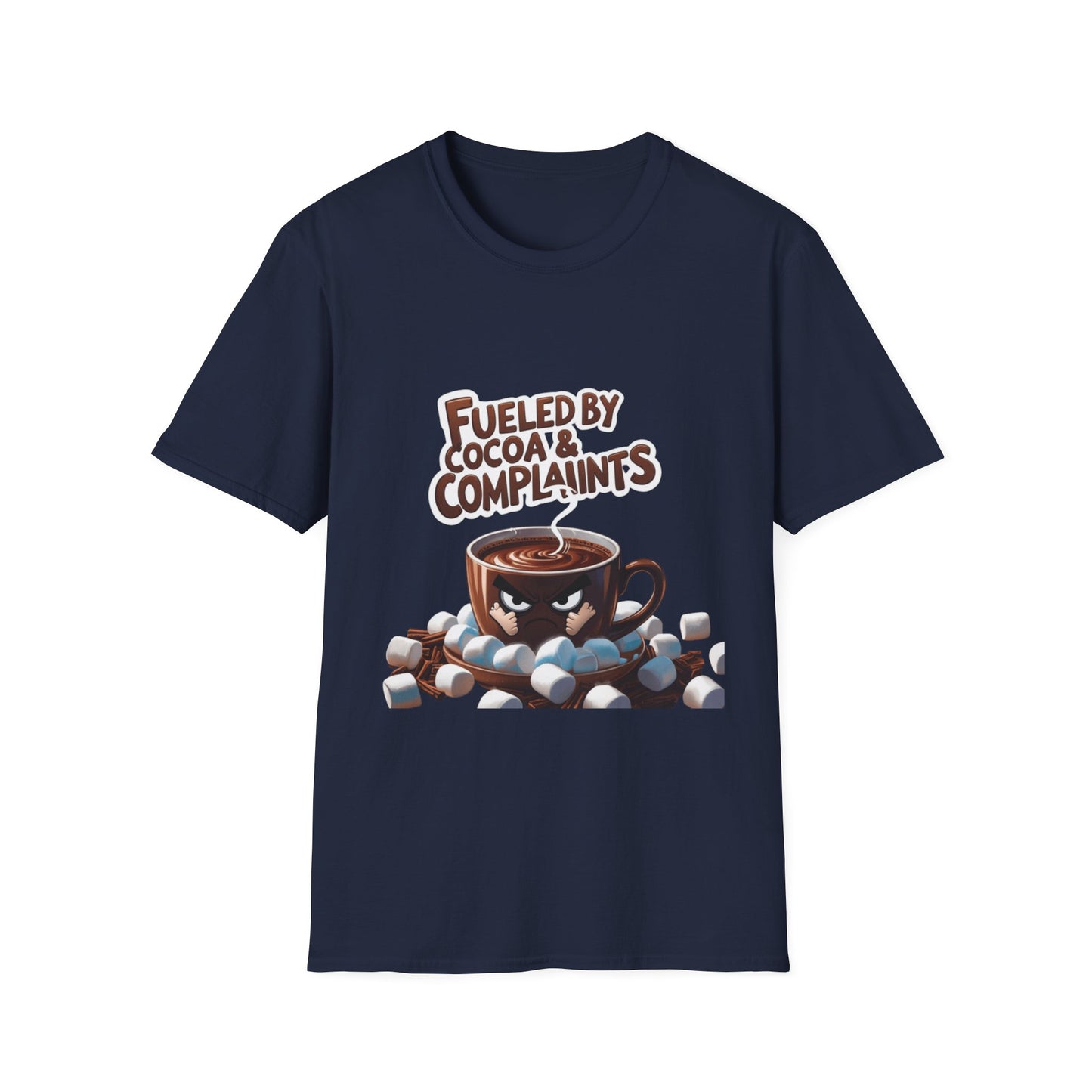 Cocoa Complaints: Grumpy Mug Illustration, Digital Humor Art---Cozy Reader T-Shirt