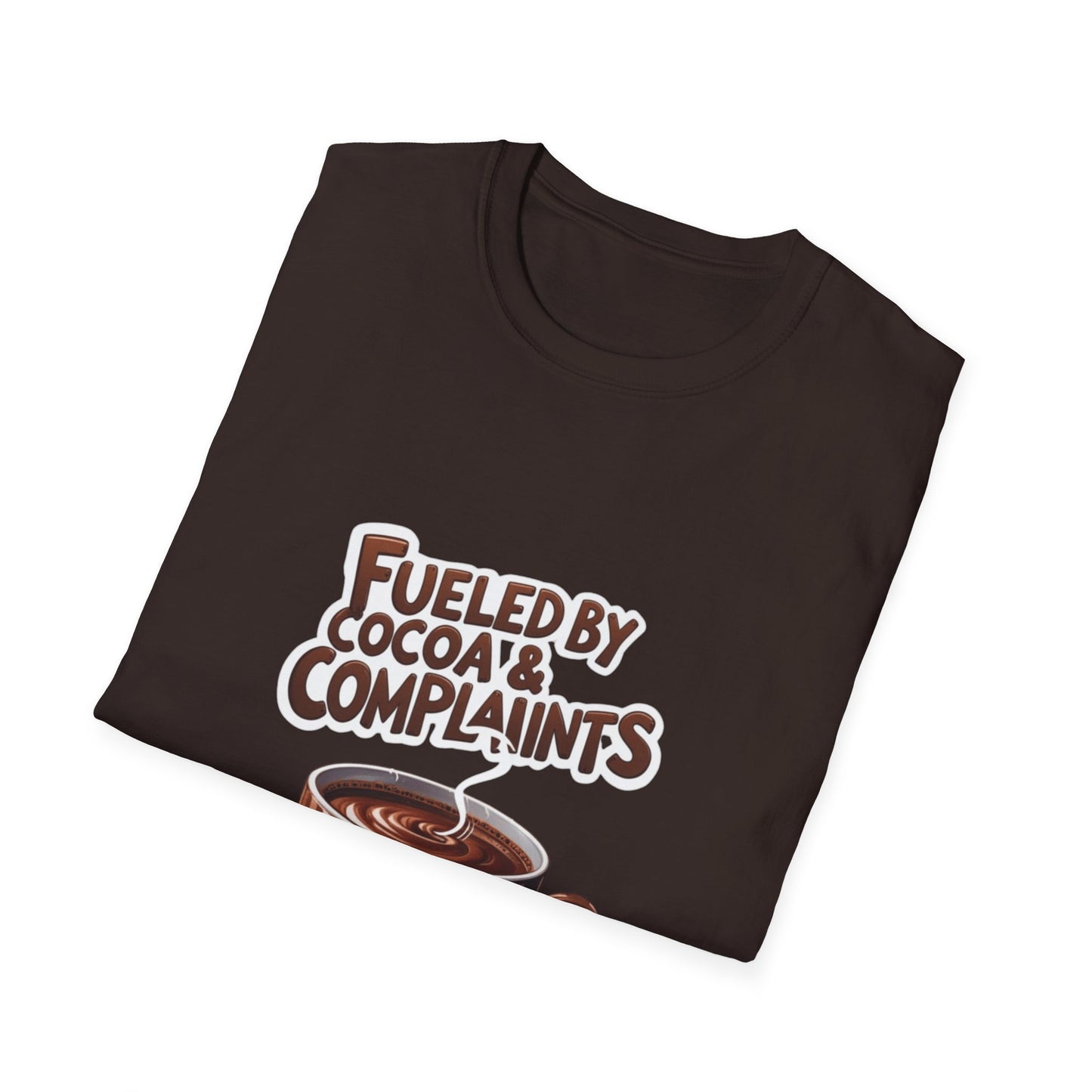 Cocoa Complaints: Grumpy Mug Illustration, Digital Humor Art---Cozy Reader T-Shirt