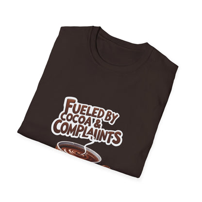 Cocoa Complaints: Grumpy Mug Illustration, Digital Humor Art---Cozy Reader T-Shirt
