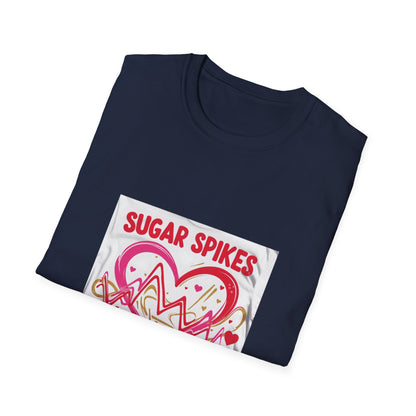 Sugar Spikes You're In: Love Heartbeat Design, Romantic Valentine's Day Apparel Graphic-- Valentines Gift Tee