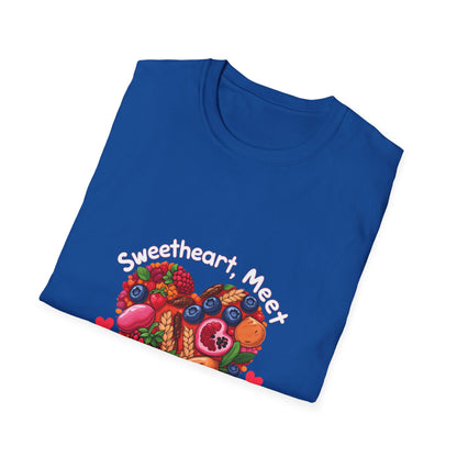 Sweetheart, Meet Smart Carbs: Healthy Nutrition Illustration, Vibrant Fruit and Grain Design, Wellness and Dietary Awareness Artwork-- Valentines Gift Tee