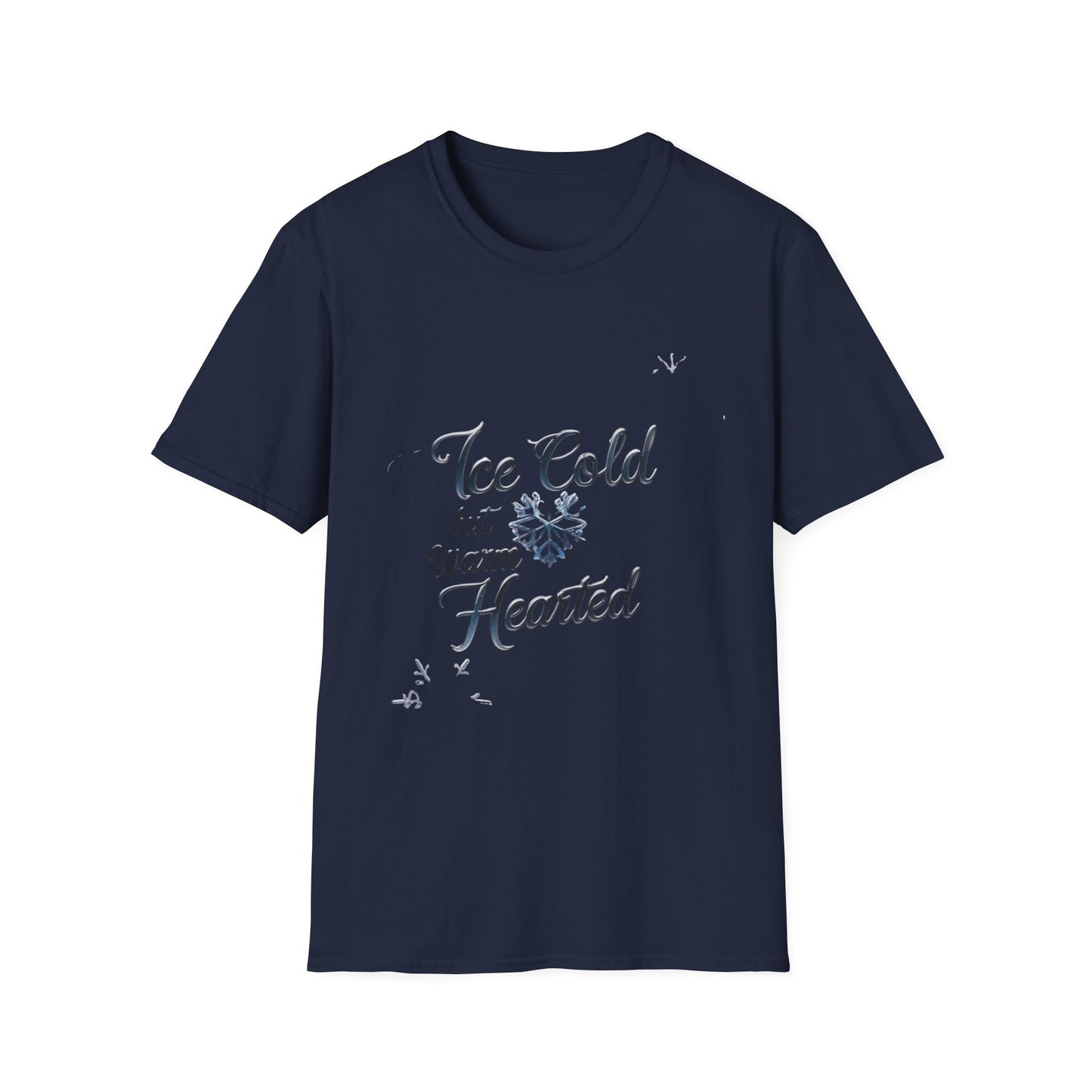 Crystalline Emotions: Winter Typography Design, Metallic Snowflake Graphic---Cozy Reader T-Shirt
