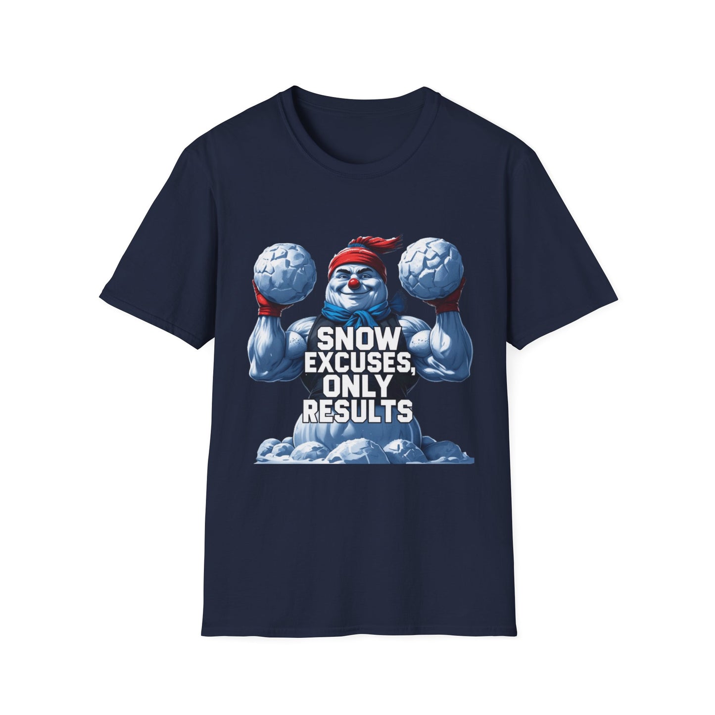 Snow Excuses: Winter Fitness Motivation, Muscular Snowman Illustration---Cozy Reader T-Shirt
