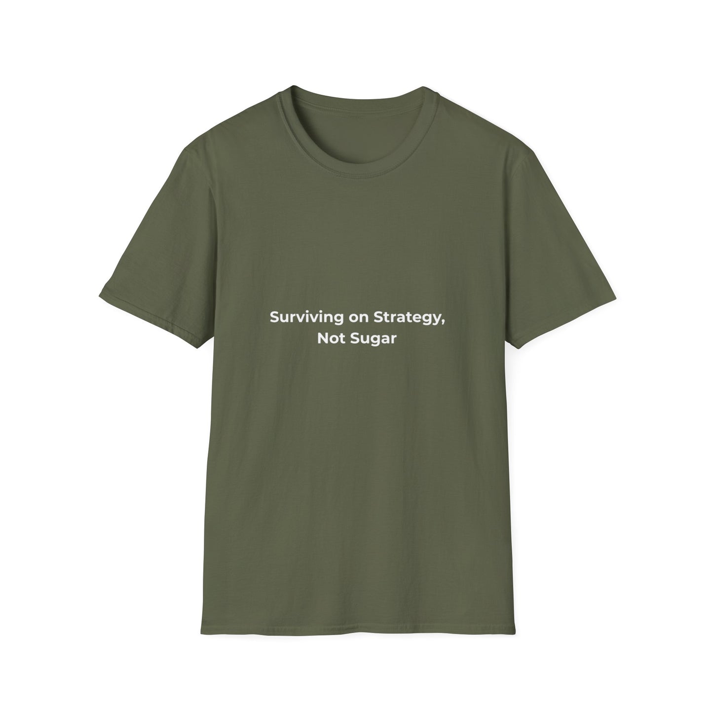Strategic Survival: Minimalist Typography, Motivational Design Philosophy--Diabetes T-shirt