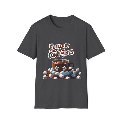 Cocoa Complaints: Grumpy Mug Illustration, Digital Humor Art---Cozy Reader T-Shirt