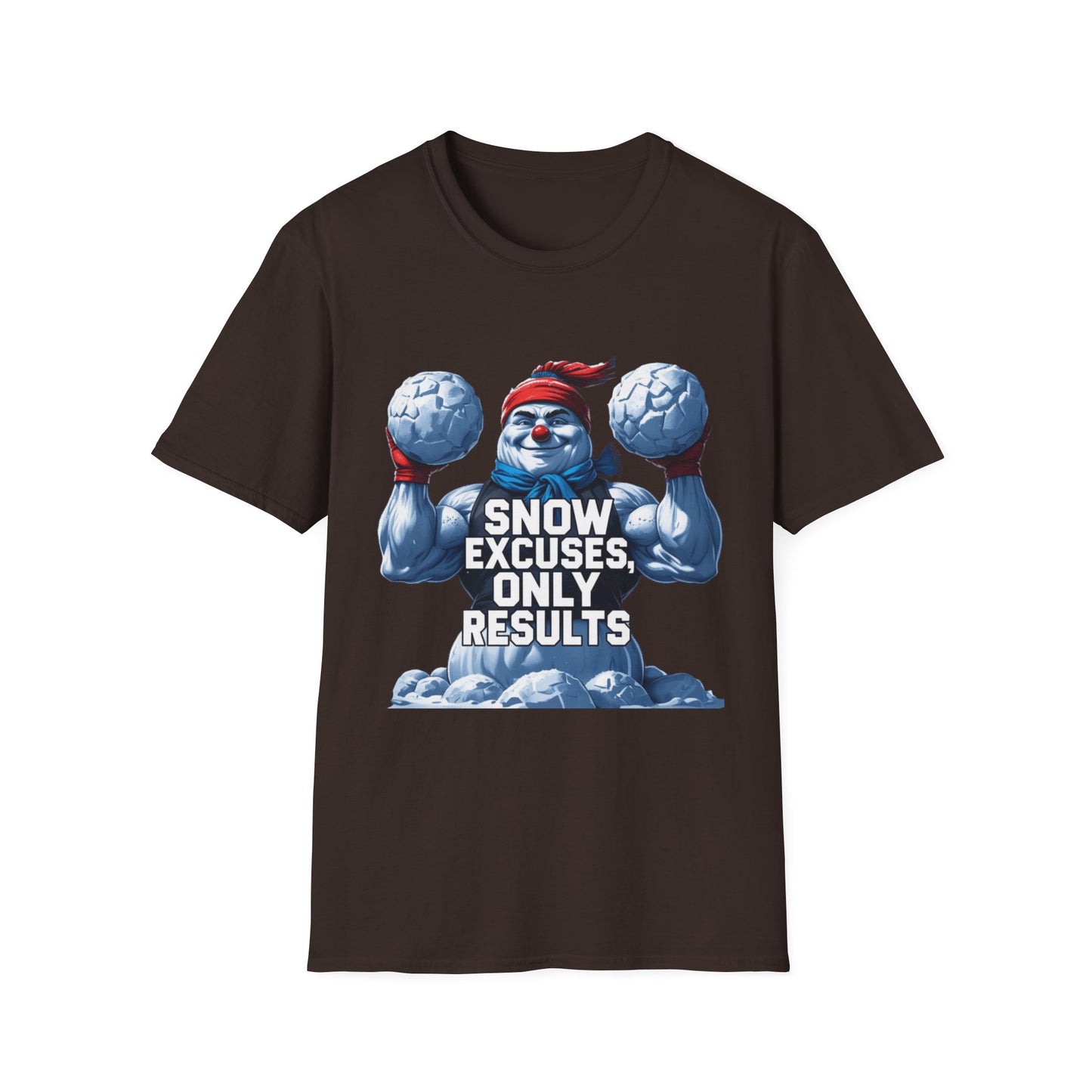Snow Excuses: Winter Fitness Motivation, Muscular Snowman Illustration---Cozy Reader T-Shirt