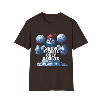 Snow Excuses: Winter Fitness Motivation, Muscular Snowman Illustration---Cozy Reader T-Shirt