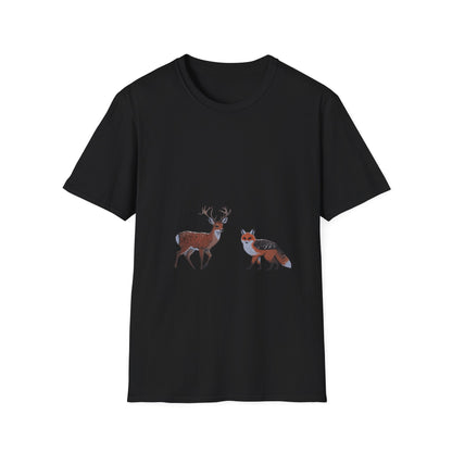 Woodland Companions: Spotted Forest Dwellers, Digital Wildlife Illustration---Cozy Reader T-Shirt