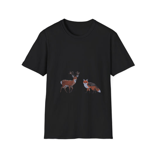 Woodland Companions: Spotted Forest Dwellers, Digital Wildlife Illustration---Cozy Reader T-Shirt