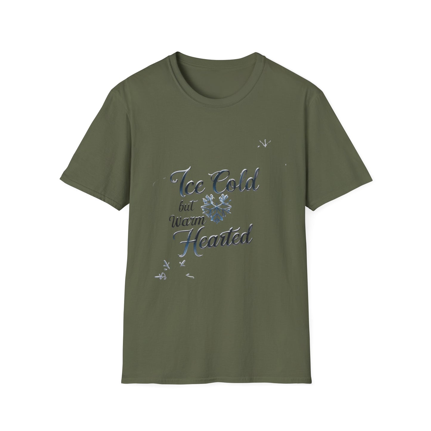 Crystalline Emotions: Winter Typography Design, Metallic Snowflake Graphic---Cozy Reader T-Shirt