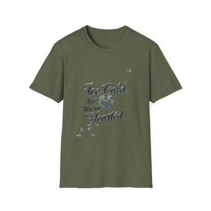 Crystalline Emotions: Winter Typography Design, Metallic Snowflake Graphic---Cozy Reader T-Shirt