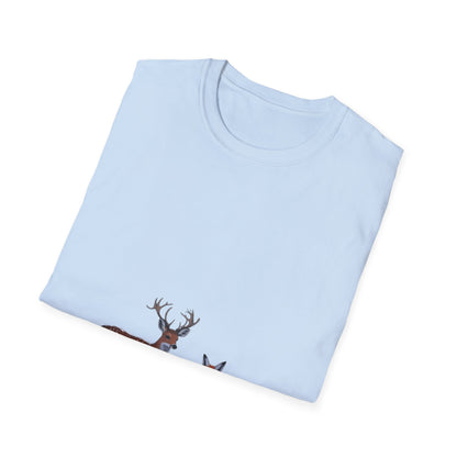 Woodland Companions: Spotted Forest Dwellers, Digital Wildlife Illustration---Cozy Reader T-Shirt
