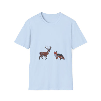 Woodland Companions: Spotted Forest Dwellers, Digital Wildlife Illustration---Cozy Reader T-Shirt
