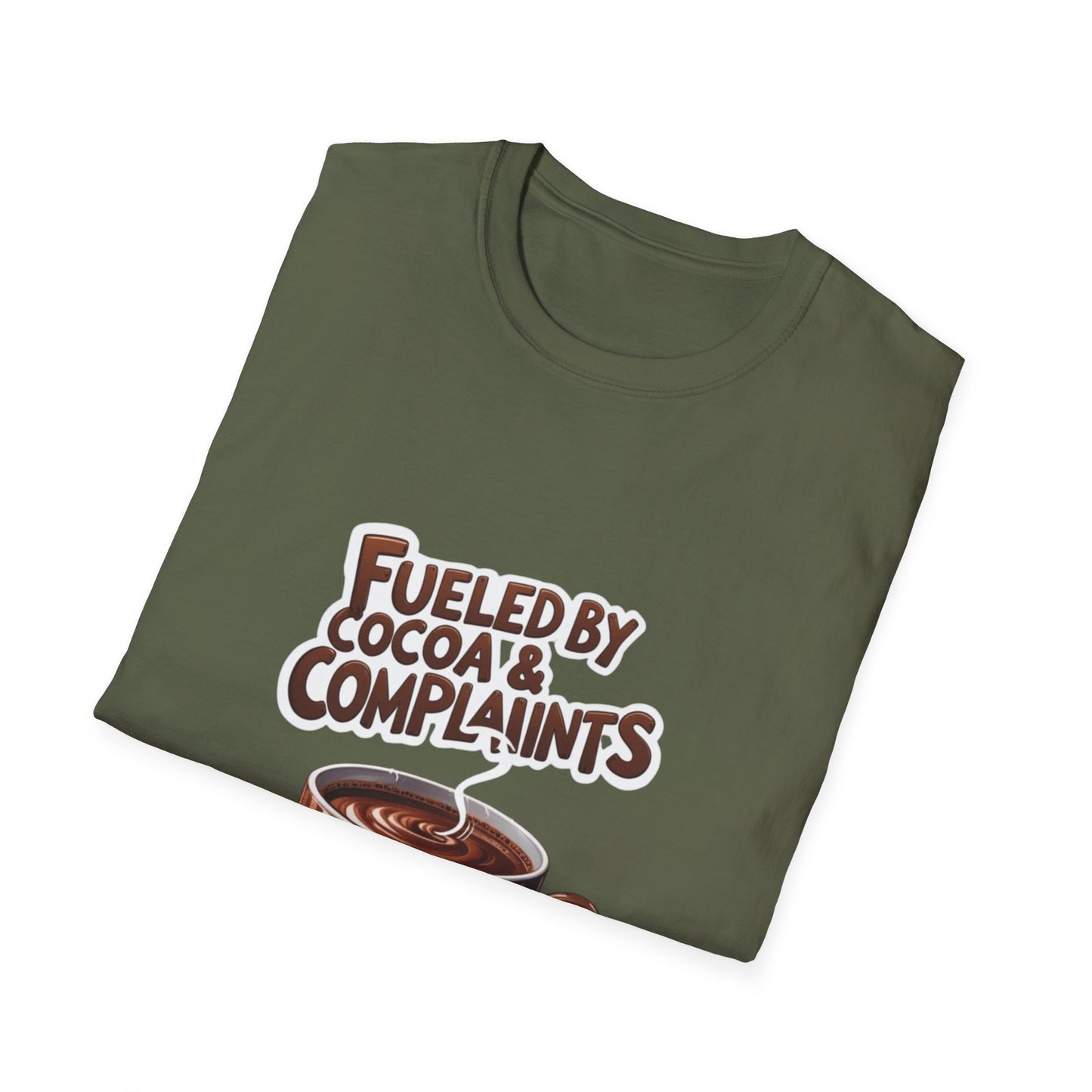 Cocoa Complaints: Grumpy Mug Illustration, Digital Humor Art---Cozy Reader T-Shirt