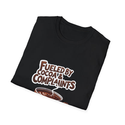 Cocoa Complaints: Grumpy Mug Illustration, Digital Humor Art---Cozy Reader T-Shirt