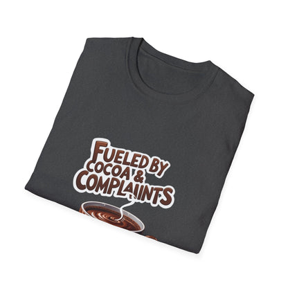 Cocoa Complaints: Grumpy Mug Illustration, Digital Humor Art---Cozy Reader T-Shirt
